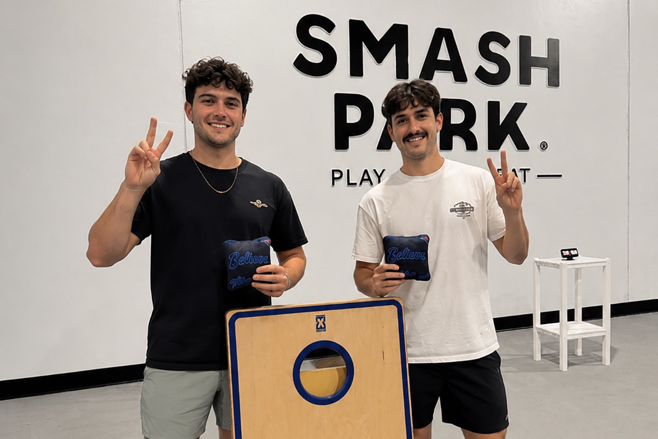 Cornhole league game at Smash Park La Vista